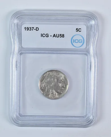 1937-D Indian Head Buffalo Nickel AU58 ICG