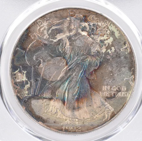 1992 American Silver Eagle MS61 PCGS Beautiful Tone *1523