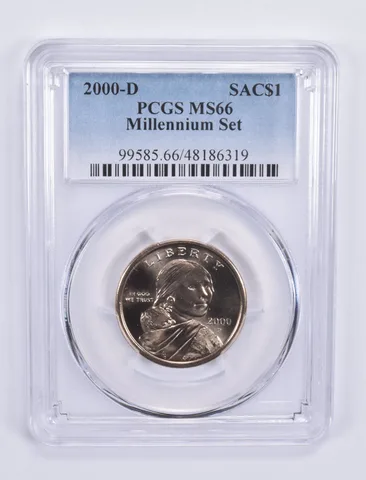 2000-D Sacagawea $1 Millennium Set MS66 PCGS Blue Label