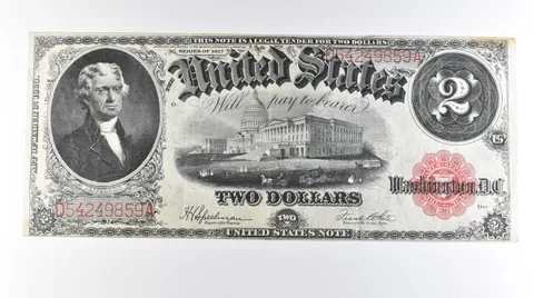1917 $2 Legal Tender Large Note Red Seal FR#60 a0651