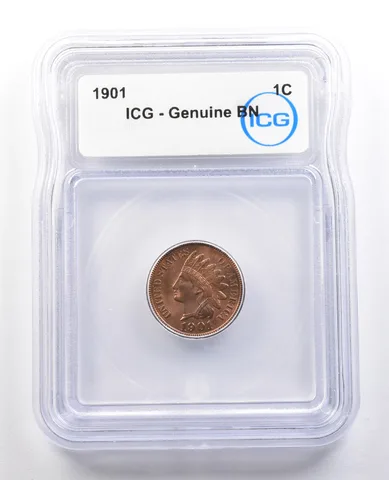 1901 Indian Head Cent Genuine BN ICG *0863