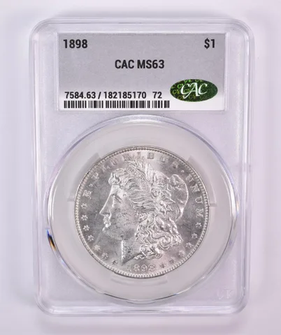 1898 Morgan Silver Dollar MS63 CAC CACg