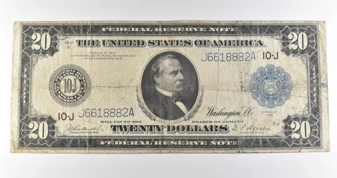 1914 $20 Kansas City MO FRN Large Note Blue Seal *3653