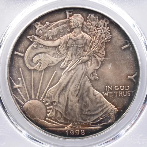 1998 American Silver Eagle MS66 PCGS Beautiful Tone *2388