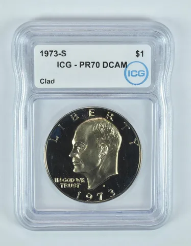 1973-S Eisenhower $1 CLAD PR70 DCAM ICG
