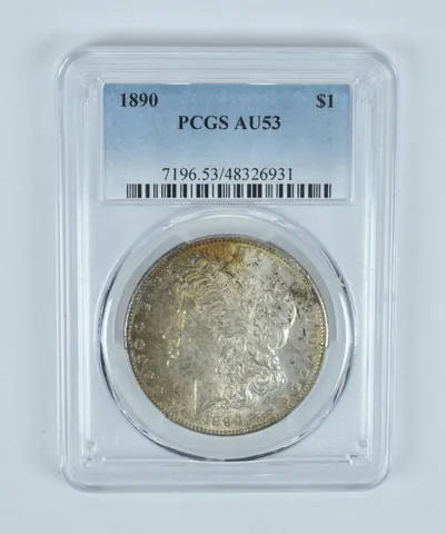 AU53 1890 Morgan Silver Dollar PCGS Beautifully Toned *2108