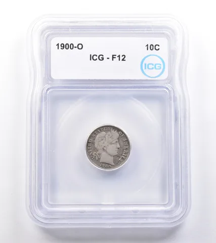 1900-O Barber Dime F12 ICG *4881