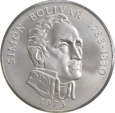 1973 Panama 20 Balboas Unc - 925 Sterling Silver - 129.59 Grams