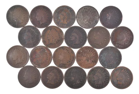 Lot 20 1800's 1890-1899 Indian Head Penny Cents US Coin Collection 2/5 Roll *515