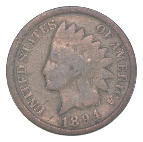 1894 Indian Head Cent AC Average Circ