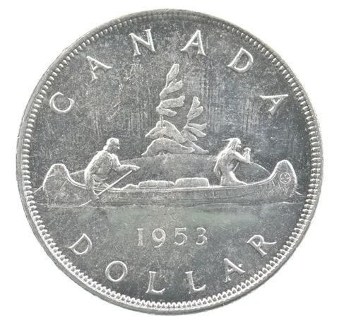 1953 Canada 1 Dollar Silver Voyageurs *4060