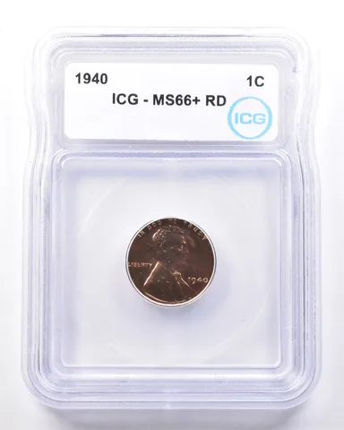 1940 Lincoln Wheat Cent MS66+ RD ICG *7250
