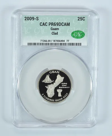 2009-S Washington State Quarter Guam CLAD PR69 DCAM CAC CACg