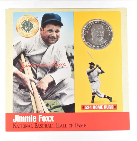 Baseball Hall Of Fame Jimmie Foxx 500 Club Medal Silver a0070