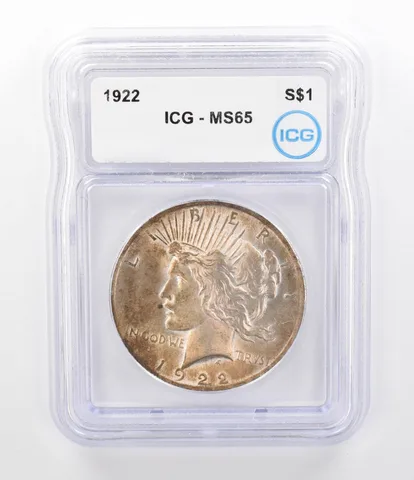1922 Peace Silver Dollar MS65 ICG Beautiful Tone *9783