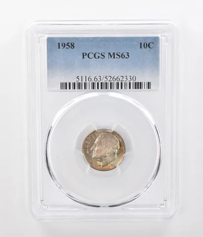 1958 Roosevelt Dime MS63 PCGS Beautiful Tone a1064