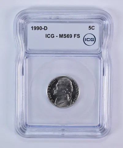 1990-D Jefferson Nickel MS69 FS ICG