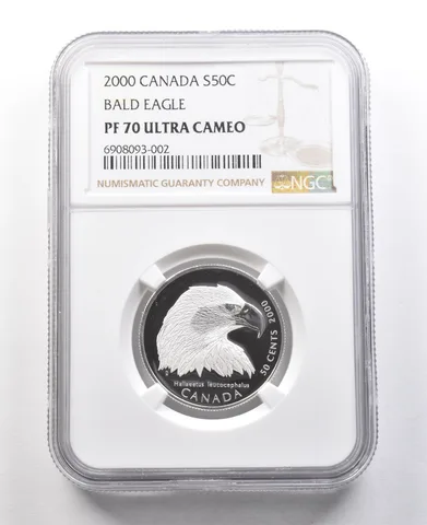 2000 Canada 50 Cents Silver Bald Eagle PF70 UCAM NGC *8407