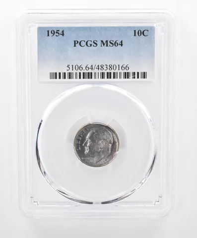 1954 Roosevelt Dime MS64 PCGS Beautiful Tone *2711
