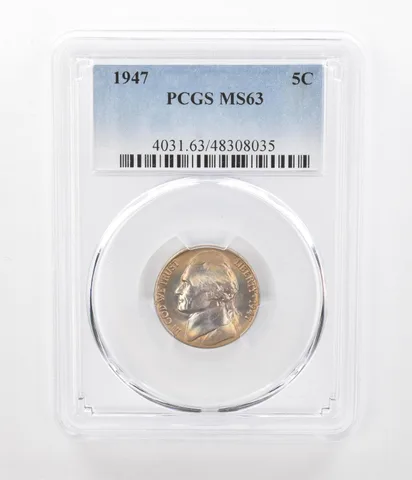 1947 Jefferson Nickel MS63 PCGS Beautiful Tone *2401