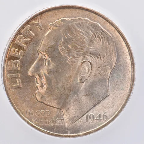 1946 Roosevelt Dime MS67 ICG Beautiful Tone *0856