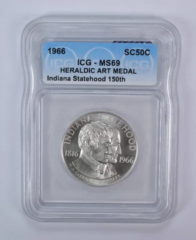 1966 So Called Half Dollar Indiana Statehood 150th MS69 ICG