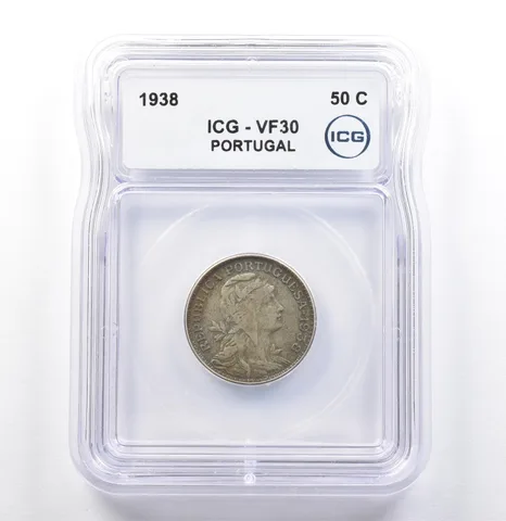 1938 Portugal 50 Centavos VF30 ICG a9860