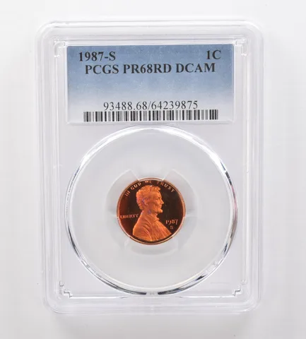 1987-S Lincoln Memorial Cent PR68 RD DCAM PCGS Beautiful Tone *2095