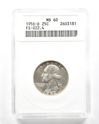 1956-D Washington Quarter FS-022.4 MS60 ANACS *2058