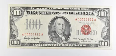 1966 $100 US Legal Tender Note Red Seal *9881