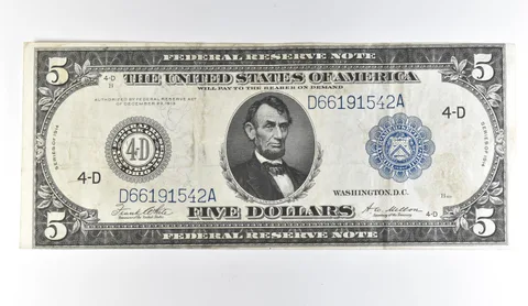 1914 $5 Cleveland OH FRN Large Note Blue Seal *1647
