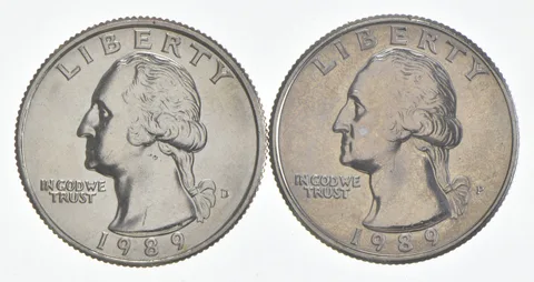 1989 P+D Washington Quarter Clad Unc Bundle