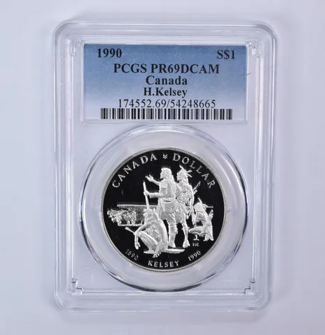 1990 Canada 1 Dollar Silver Kelsey PR69 DCAM PCGS Blue Label