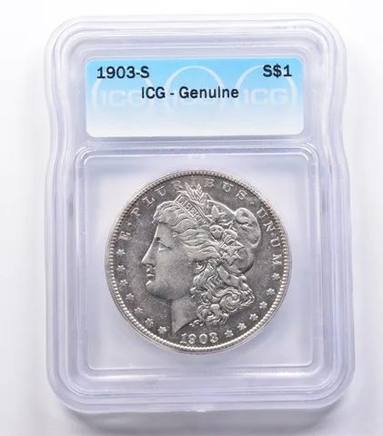 Genuine 1903-S Morgan Silver Dollar ICG *3888