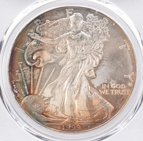 1999 American Silver Eagle MS66 PCGS Beautiful Tone *1427