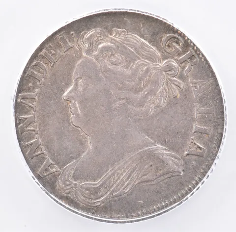 1709 Great Britain Shilling KM#523 AU55 ICG Beautiful Tone *1953