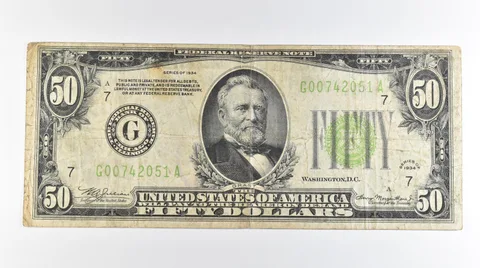 1934 $50 Chicago IL FRN Light Green Seal a7075