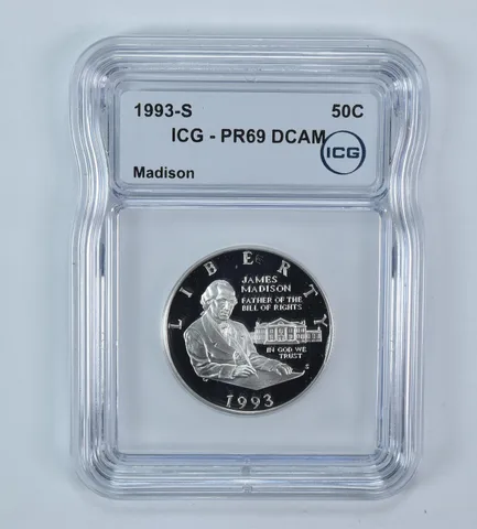 1993-S James Madison Commemorative Half Dollar PR69 DCAM ICG
