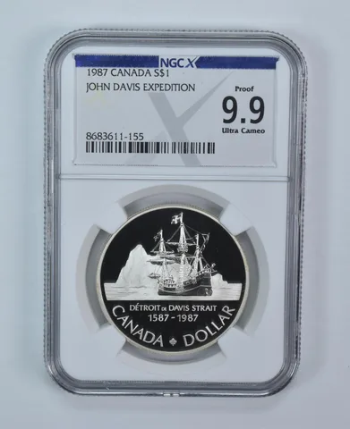 1987 Canada 1 Dollar Silver John David Expedition Proof 9.9 UCAM NGC X NGCX