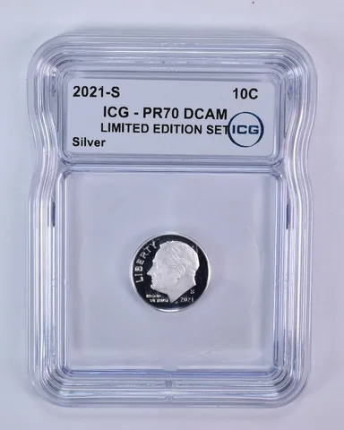 2021-S Roosevelt Dime Silver Limited Edition Set PR70 DCAM ICG