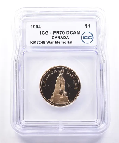 1994 Canada 1 Dollar War Memorial PR70 DCAM ICG