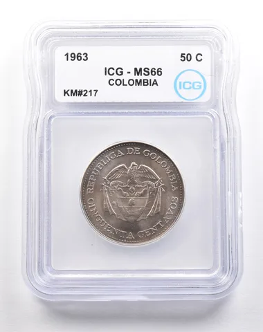 1963 Colombia 50 Centavos KM#217 MS66 ICG *5504