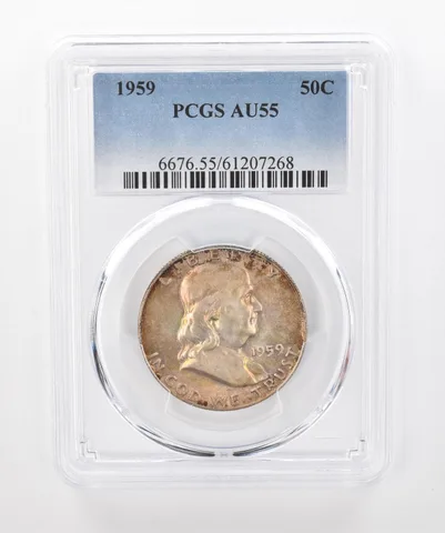1959 Franklin Half Dollar AU55 PCGS Beautiful Tone *1455