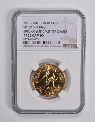 PF69 CAM 1978 Lake Placid Gold 1980 Olympic Winter Games Speed Skating NGC *6522