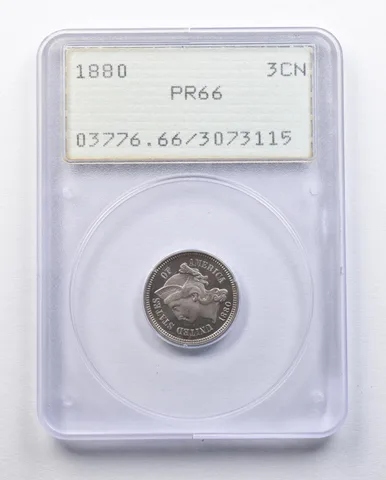 1880 3 Cent Nickel PR66 PCGS Rattler OGH *1974