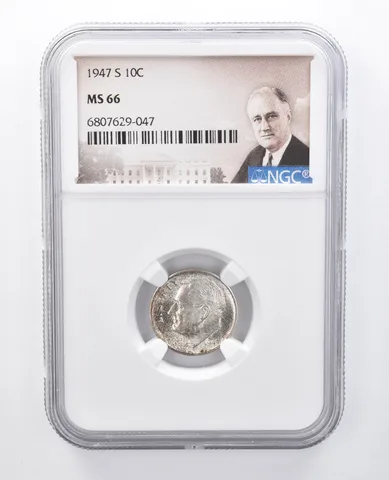 1947-S Roosevelt Dime MS66 NGC Beautiful Sheen *7932