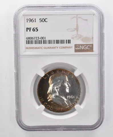 PF65 1961 Franklin Half Dollar NGC Beautifully Toned *1809