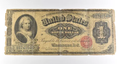 1886 $1 Silver Certificate Large Note Red Seal *3737