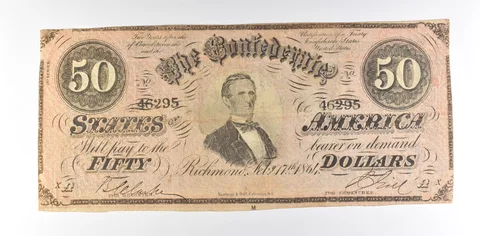 1864 $50 Confederate States Of America T-66 Large Note *8532