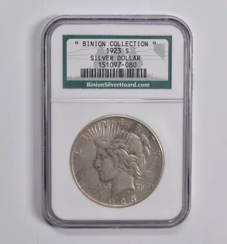 1923-S Peace Dollar Binion Silver Hoard - Binion Collection - NGC